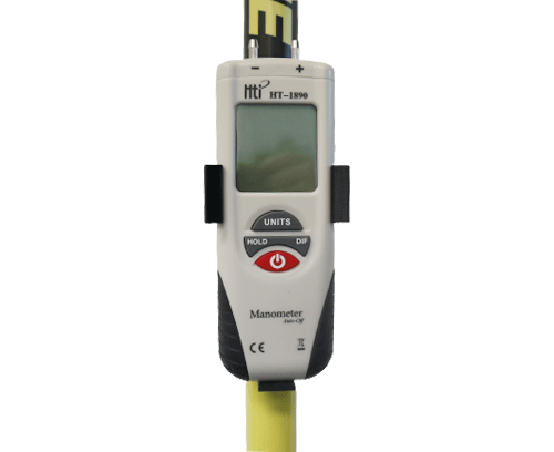 Differential pressure gauge with clip for HepaZone 