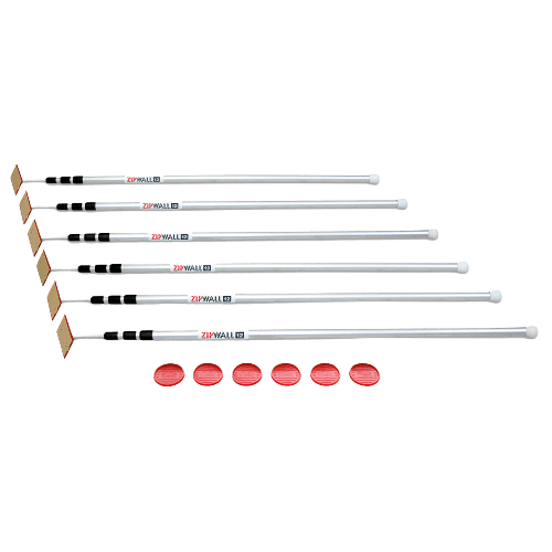 ZipWall® 12' Spring-Loaded Poles (6-pack) - Qualitair